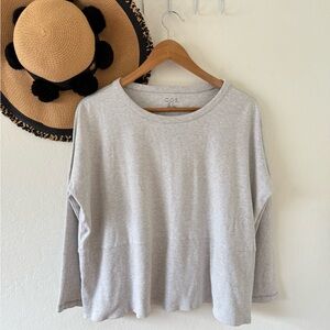 COS Light Gray Oversized Cotton Sweater Top Ribbed Knit Size Small